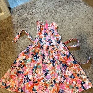 Crewcuts Floral Girls Dress in Pink and Orange